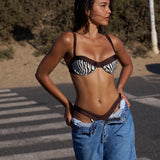 FLORA Bikini Top - Zebra