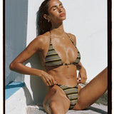 IVY Bikini Top - Brown Stripe